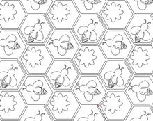 Load image into Gallery viewer, Honeycomb Bee, Digital quilting pattern, design, pantograph.