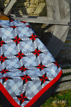 Load image into Gallery viewer, Luxury handmade modern quilt, gray red black quilt.