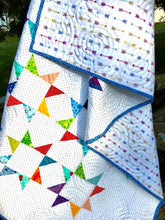 Load image into Gallery viewer, Handmade Scrappy Star quilt, bright modern