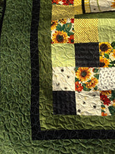 Load image into Gallery viewer, Make to order: Gorgeous Sunflower Quilt, handmade, Christian quotes, heirloom
