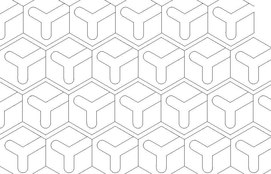 Geometric #1, Digital quilting pattern, design, pantograph.