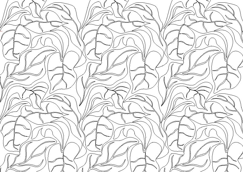 Fern, Digital quilting pattern, design, pantograph.