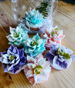 Soap gift box, Poinsettia flowers