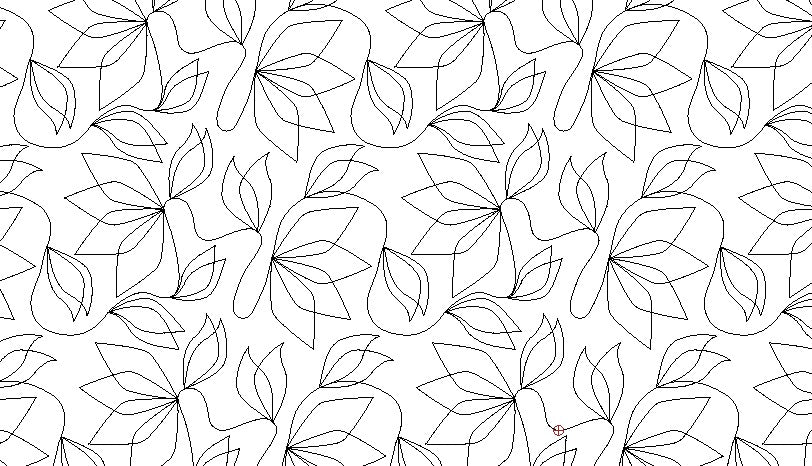 Lotus, Digital quilting pattern, design, pantograph,E2E
