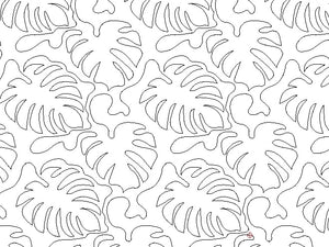 Monstera, Digital quilting pattern, design, pantograph,E2E