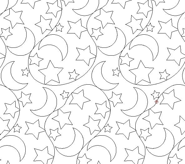 Night, Digital quilting pattern, design, pantograph, E2E
