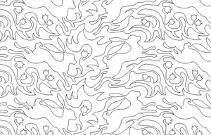 Rabbit, Digital quilting pattern, design, pantograph,E2E