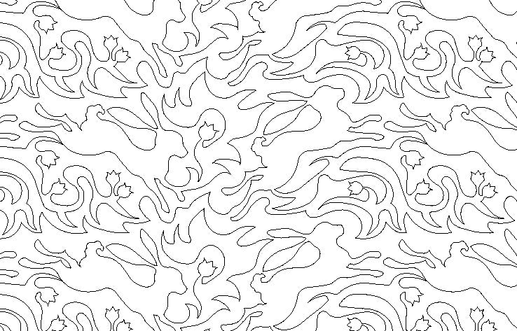 Rabbit, Digital quilting pattern, design, pantograph,E2E