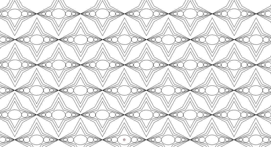 Star round,  Digital quilting pattern, design, pantograph.
