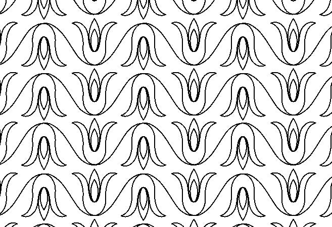 Tulip line,  Digital quilting pattern, design, pantograph.