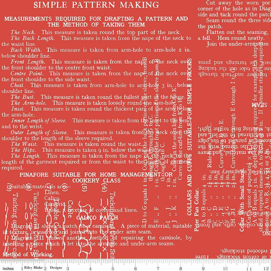 Wide Back Sew Text Red