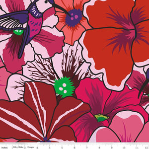 Wide Back Botanic Blast Pansies Red