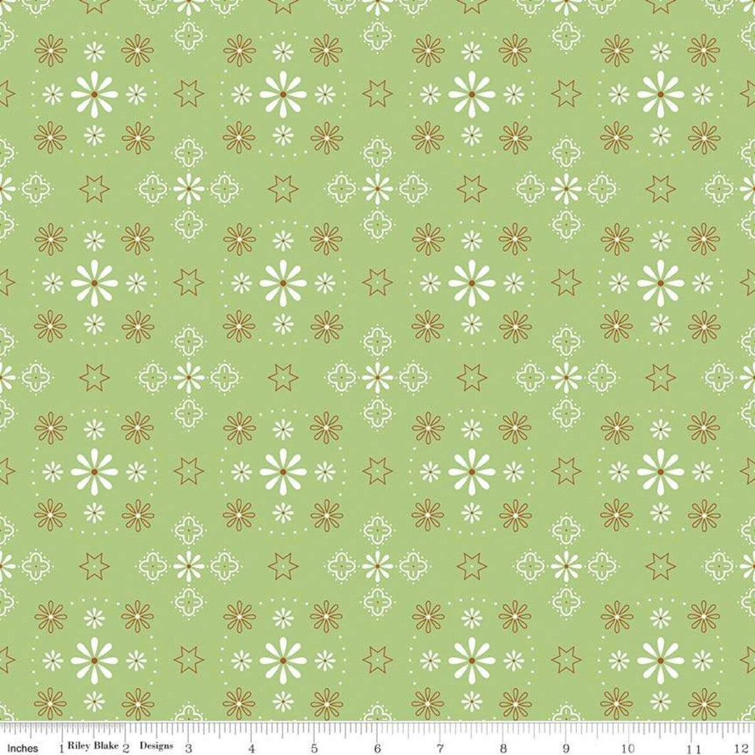 Wide Back Bee Backings & Borders Bandana Green