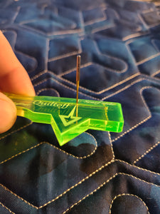 Needle guider. Longarm needle setting/positioning tool.