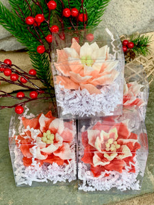 Soap flowers, pack of 4 Active