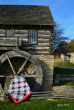 Load image into Gallery viewer, Luxury handmade modern quilt, gray red black quilt.
