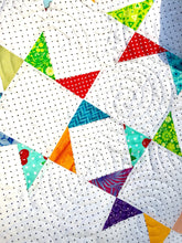 Load image into Gallery viewer, Handmade Scrappy Star quilt, bright modern
