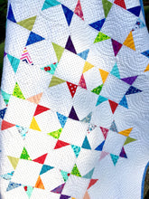 Load image into Gallery viewer, Handmade Scrappy Star quilt, bright modern
