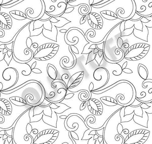 Enchanted Garden Digital quilting pattern, design, pantograph.