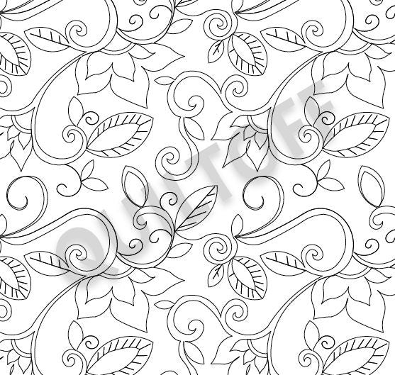Enchanted Garden Digital quilting pattern, design, pantograph.