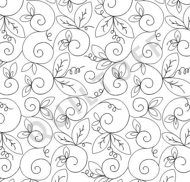 Sweet Pea Digital quilting pattern, design, pantograph.