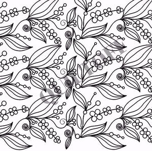 Wild Orchid digital quilting pattern, design, pantograph