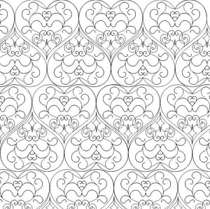 Hearts x4  for large froat machine digital quilting pattern, design, pantograph