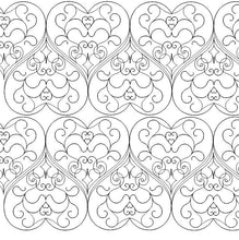 Load image into Gallery viewer, Hearts x2 for digital quilting pattern, design, pantograph
