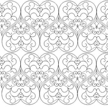 Load image into Gallery viewer, Hearts x2 for digital quilting pattern, design, pantograph
