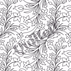 Flower Field digital quilting pattern, design, pantograph