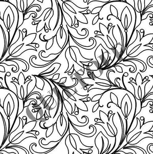 Lily digital quilting pattern, design, pantograph