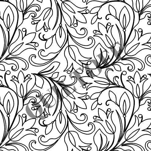 Lily digital quilting pattern, design, pantograph