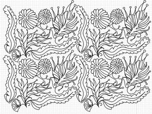 Underwater  digital quilting pattern, design, pantograph