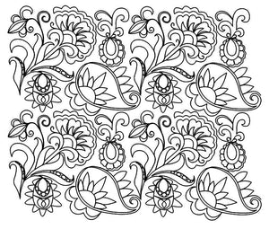 India Gardens  digital quilting pattern, design, pantograph