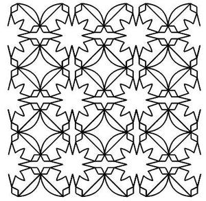 Starburst digital quilting pattern, design, pantograph
