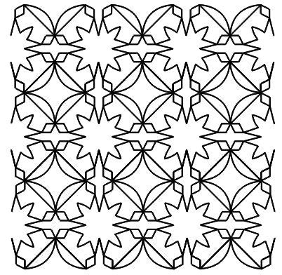 Starburst digital quilting pattern, design, pantograph