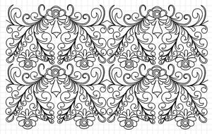 Feathered angel digital quilting pattern, design, pantograph