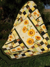 Load image into Gallery viewer, Make to order: Gorgeous Sunflower Quilt, handmade, Christian quotes, heirloom
