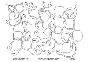 Royal Orchid  digital quilting pattern, design, pantograph