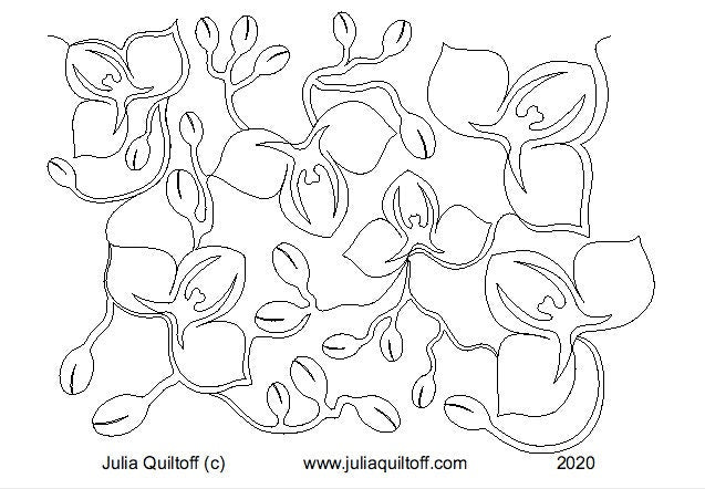 Royal Orchid  digital quilting pattern, design, pantograph