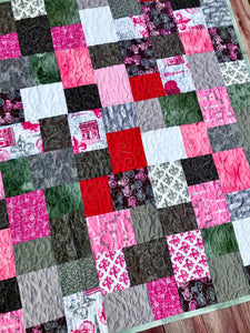 Available now: Pink and Gray girl quilt, Paris bicycles