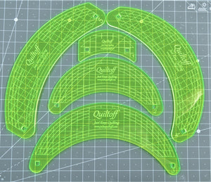 Collection of Curved Longarm quilting rulers, 5 pieces