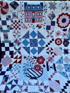 Available now: Beautiful sampler cheater quilt FULL size
