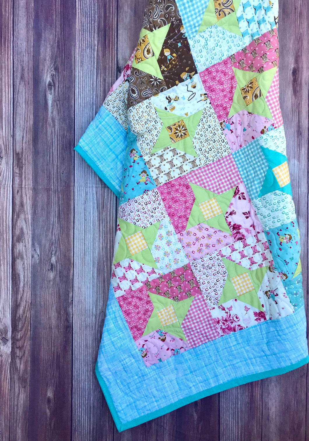 Available now: Cowboy and Cowgirl quilt, very pretty!