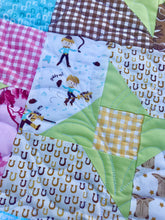 Load image into Gallery viewer, Available now: Cowboy and Cowgirl quilt, very pretty!
