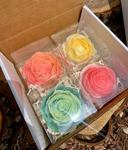 Soap flowers, pack of 4 Active